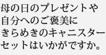 母の日のプレゼントや自分へのご褒美にきらめきのキャニスターセットはいかがですか。